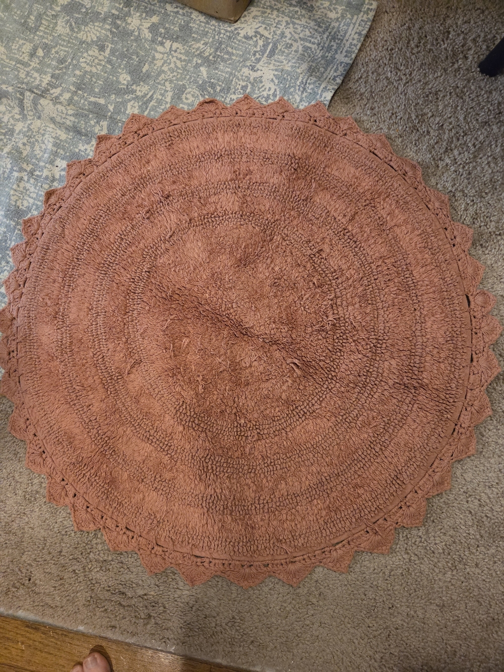 Cost Plus World Market Round Terracotta Rugs 28" Pair Cotton - Picture 3 of 6